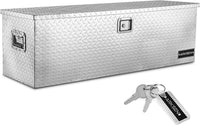 49 Inch Aluminum Diamond Plate Tool Box, Heavy Duty Waterproof Tongue Storage Organizer box - close-up view | AAA Trailer