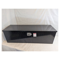 48 Inch Black Aluminum Diamond Plate, Heavy Duty Waterproof Tongue Storage Organizer box - full product view | AAA Trailer