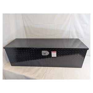 48 Inch Black Aluminum Diamond Plate, Heavy Duty Waterproof Tongue Storage Organizer box