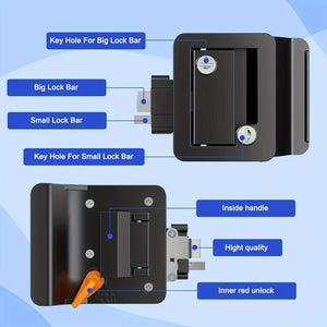 Upgraded RV Door Locks RL001 - Paddle Deadbolt, Camper Door Latch Lock Replacement Kit - For Travel Trailers, Camper, Horse Trailer, Cargo Hauler