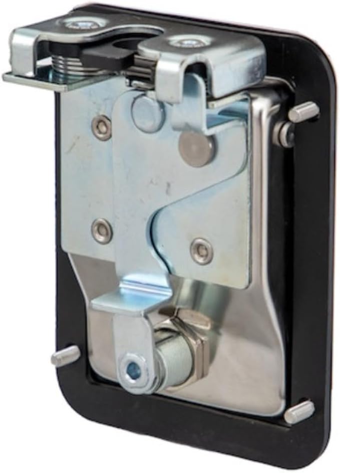 Buyers Products L3885RLS Stainless Steel Rotary Single Point Paddle Latch, 1/2 Inch Striker, Locking Tool Box Latch for Utility Boxes, Tack Boxes
