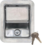 Buyers Products L3885RLS Stainless Steel Rotary Single Point Paddle Latch, 1/2 Inch Striker, Locking Tool Box Latch for Utility Boxes, Tack Boxes