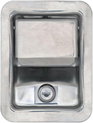Buyers Products L3885RLS Stainless Steel Rotary Single Point Paddle Latch, 1/2 Inch Striker, Locking Tool Box Latch for Utility Boxes, Tack Boxes