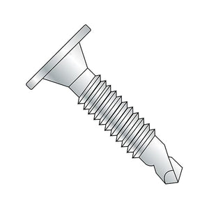 1 lb Steel Self-Drilling Screw, Zinc Plated Finish, Wafer Head, #10-16 Thread Size, 1