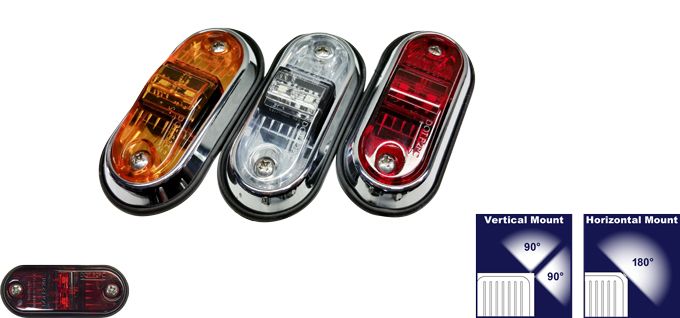 LED Clearance Light 2x1 Amber - Surface Mount