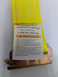 6" E-Track Rope Tie Off - Yellow | 4,400 lbs. BS - alternate angle | AAA Trailer