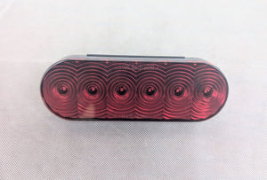 6-Inch Oval Red LED Stop, Tail, Turn Light with Grommet Mount - full product view | AAA Trailer