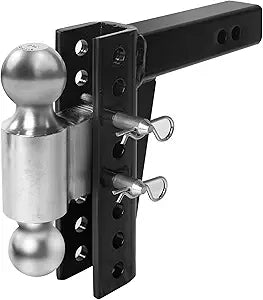 Maxxhaul Adjustable trailer hitch 2" receiver 6.5" drop - 7.5" rise  - Dual Ball Mount 2" & 2 5/16" Model70380