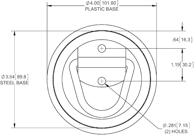 Sierra Pacific Engineering 4 Pack D Ring Steel Tie-Downs Floor Flush Surface Mount