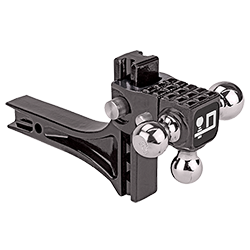 Adjustable Tri-Ball Trailer Hitch Ball Mount (1-7/8 Inch, 2 Inch, 2-5/16 Inch Trailer Balls), Fits 2 Inch Square Receiver, 4.75 Inch Drop, 14,000 lbs. Capacity, Black, 63070