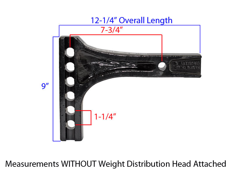 Reese 63911 Adjustable Weight Distribution Hitch Shank 2-1/2" Receiver 10" Drop
