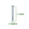 3/8-in x 3-in Zinc-Plated Coarse Thread Hex Bolt