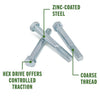 3/8-in x 3-in Zinc-Plated Coarse Thread Hex Bolt