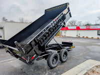 6x12 Dump Trailer 10,200 GVWR Tandem Axle Hydraulic Dump w/ Tarp Kit – Griffin GT - 7,000 lb, 3,200 PSI, 6x12 - close-up view