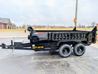 6x12 Dump Trailer 10,200 GVWR Tandem Axle Hydraulic Dump w/ Tarp Kit – Griffin GT - 7,000 lb, 3,200 PSI, 6x12 - alternate ang