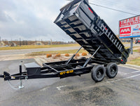 6x12 Dump Trailer 10,200 GVWR Tandem Axle Hydraulic Dump w/ Tarp Kit – Griffin GT - 7,000 lb, 3,200 PSI, 6x12 - close-up view