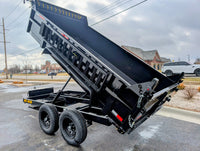 6x12 Dump Trailer 10,200 GVWR Tandem Axle Hydraulic Dump w/ Tarp Kit – Griffin GT - 7,000 lb, 3,200 PSI, 6x12 - close-up view