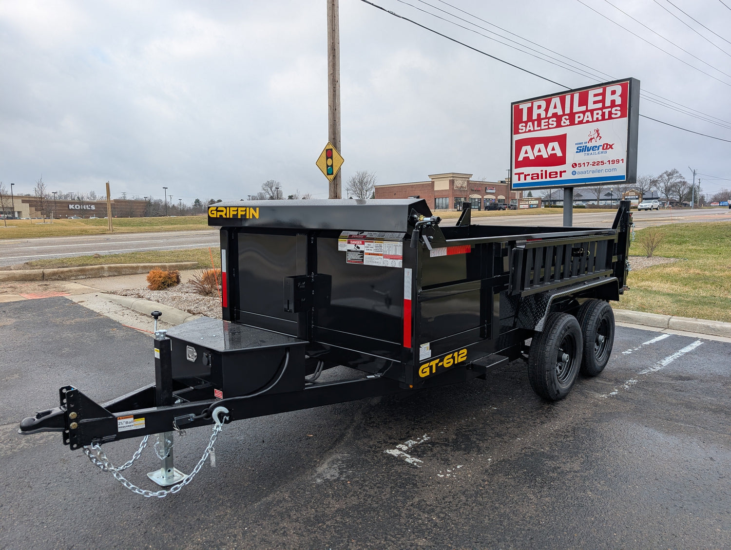6x12 Dump Trailer 10,200 GVWR Tandem Axle Hydraulic Dump w/ Tarp Kit – Griffin GT - 7,000 lb, 3,200 PSI, 6x12 - full product 