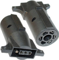7-Way Round to 4-Way Flat Trailer Adapter Plug for Safe Towing - full product view | AAA Trailer
