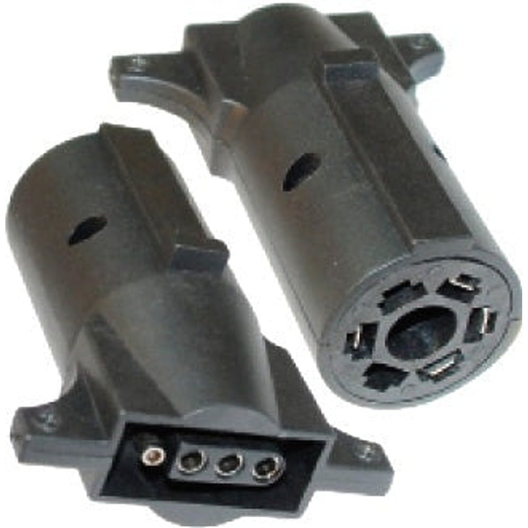 7-Way Round to 4-Way Flat Trailer Adapter Plug for Safe Towing