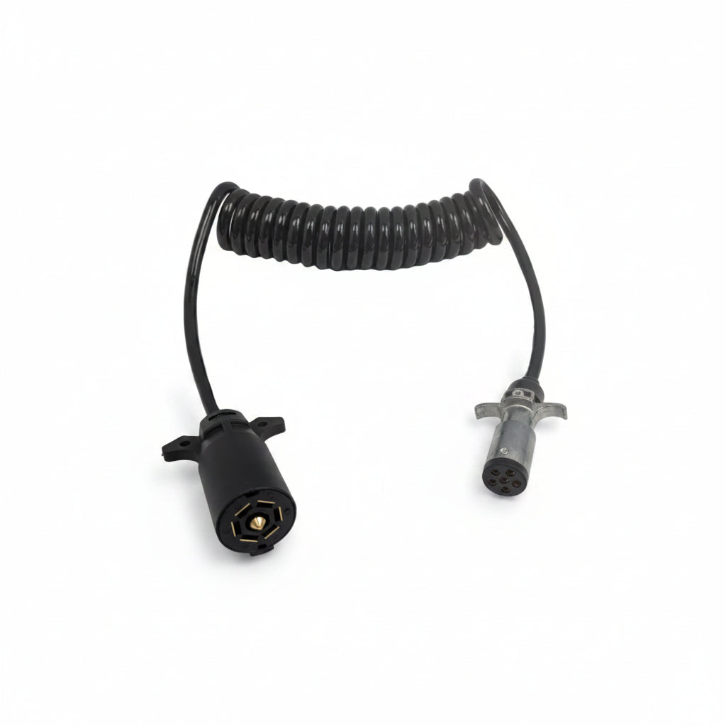 8' 7-Way RV Blade to 6-Way Round Trailer Wiring Adapter Harness (Dinghy / Flat Tow)