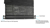 7' x 15' PVC Mesh Tarp for Dump Trailers - Double Pocket - 11x11 - close-up view | AAA Trailer