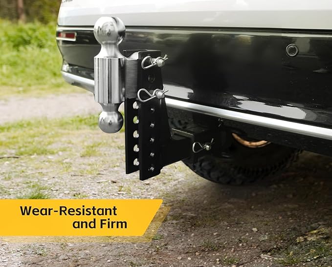 Maxxhaul Adjustable trailer hitch 2" receiver 7.5" drop 2 dual Ball Mount 2" & 2 5/16" 10000LB