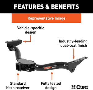 CURT 13454 Class 3 Trailer Hitch, 2-Inch Receiver, Compatible with Select Ford Escape, Lincoln Corsair , Black