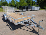 New Silver Ox 7x16 Tandem Axle Aluminum Utility Trailer with Heavy Duty Package