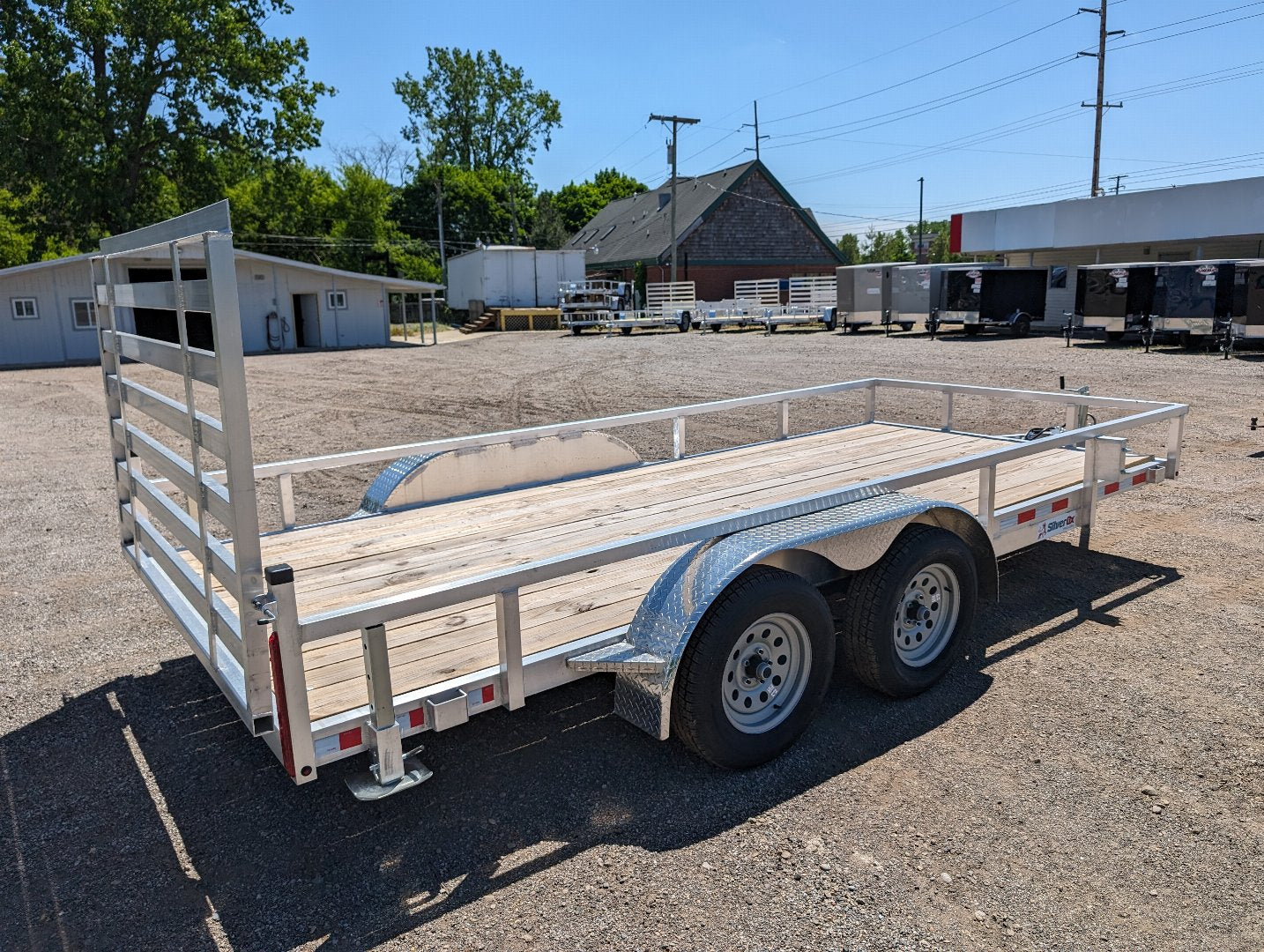 New Silver Ox 7x16 Tandem Axle Aluminum Utility Trailer with Heavy Duty Package