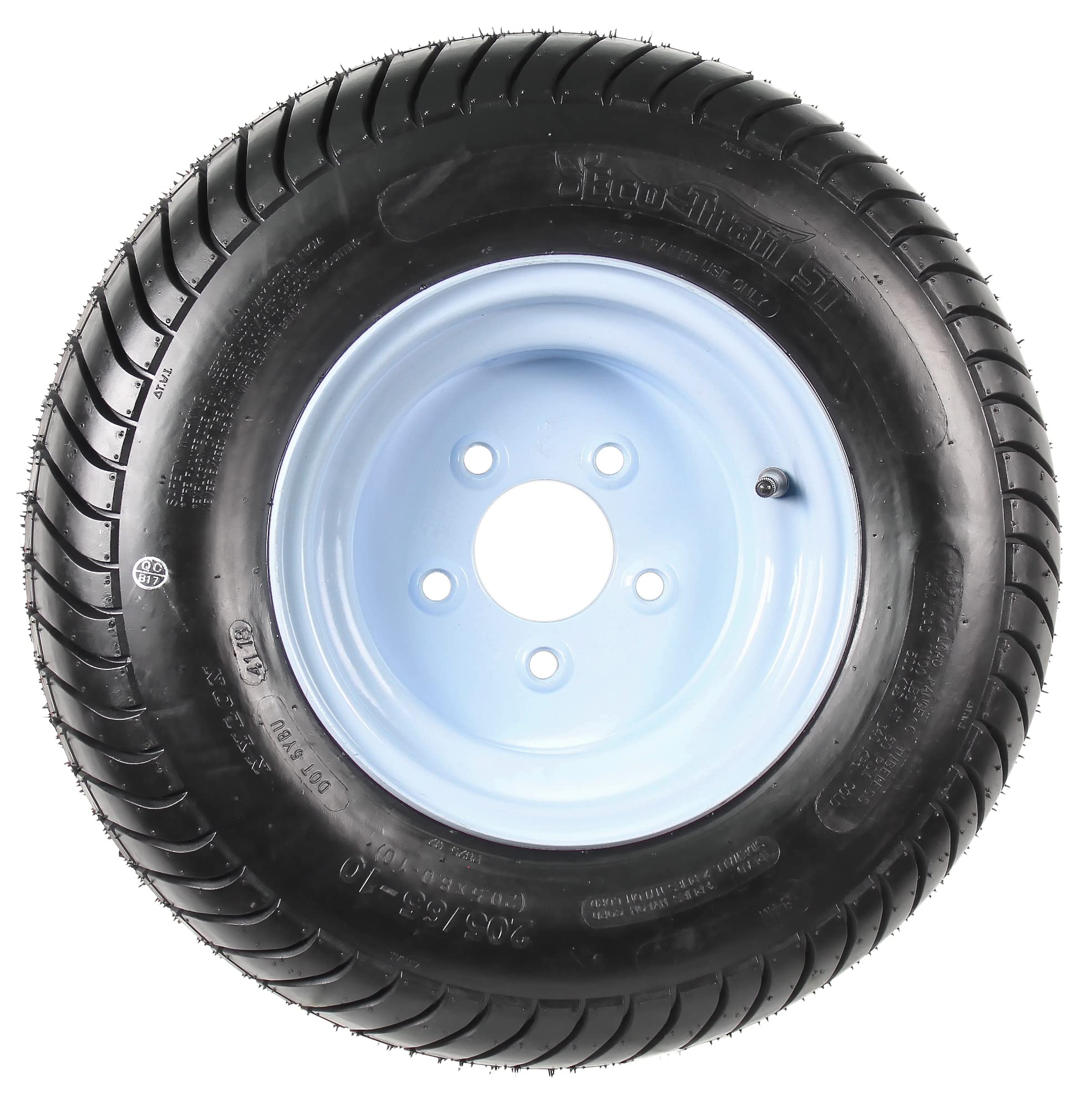 Loadstar 205/65-10 Radial for Highway Use 5x4.5 Steel Trailer Wheel and Tire Combo 20.5 x 8.0 -10
