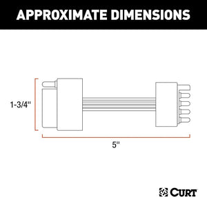 CURT 57187 4-Way to 5-Way Flat Adapter for Boat Trailer Surge Brakes , Black