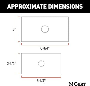Curt 45408 Trailer Hitch Receiver Adapter Reducer Sleeve Set, 3 to 2-1/2 or 2-Inch, 2-Piece, Black