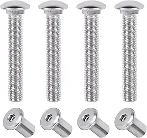 4 Pcs Trailer Hasp Bolt Kit for Trailer Cam Action Hasp, Trailer Hasp Bolt Kit, 2 in Stainless Steel Trailer Hasp Bolt for Cam Bar Lock