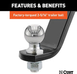 CURT 45065 Lifted Truck Trailer Hitch Mount with 2-5/16-Inch Ball & Pin, Fits 2-Inch Receiver, 7,500 lbs, 6-Inch Drop