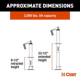 Lippert Curt Quick Drop Drill-Operated Tongue Jack, 2,000 lbs, 14" Travel #733926