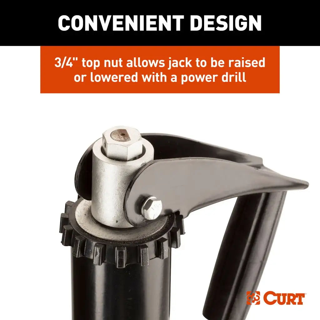 Lippert Curt Quick Drop Drill-Operated Tongue Jack, 2,000 lbs, 14" Travel #733926