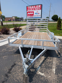 7x12 Aluminum Utility Trailer for Sale in Howell, MI – Silver Ox Single Axle w/ Ramp Gate - 3,500 lb, 7x12 - alternate angle 