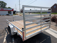 7x12 Aluminum Utility Trailer for Sale in Howell, MI – Silver Ox Single Axle w/ Ramp Gate - 3,500 lb, 7x12 - close-up view | 