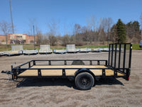 7x14 Steel Utility Trailer for Sale Near Howell, MI – Rice Tandem Axle w/ Ramp - 3,500 lb, 7x14 - close-up view | AAA Trailer