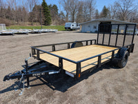 7x14 Steel Utility Trailer for Sale Near Howell, MI – Rice Tandem Axle w/ Ramp - 3,500 lb, 7x14 - close-up view | AAA Trailer