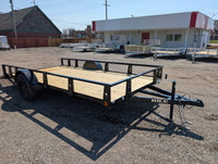 7x14 Steel Utility Trailer for Sale Near Howell, MI – Rice Tandem Axle w/ Ramp - 3,500 lb, 7x14 - close-up view | AAA Trailer