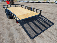 7x14 Steel Utility Trailer for Sale Near Howell, MI – Rice Tandem Axle w/ Ramp - 3,500 lb, 7x14 - close-up view | AAA Trailer