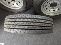8 Lug 17.5" Steel Wheel with 215/75R17.5 Load Range F Tire - component detail | AAA Trailer