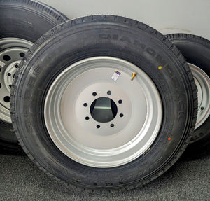 8 Lug 17.5" Steel Wheel with 215/75R17.5 Load Range F Tire - full product view | AAA Trailer
