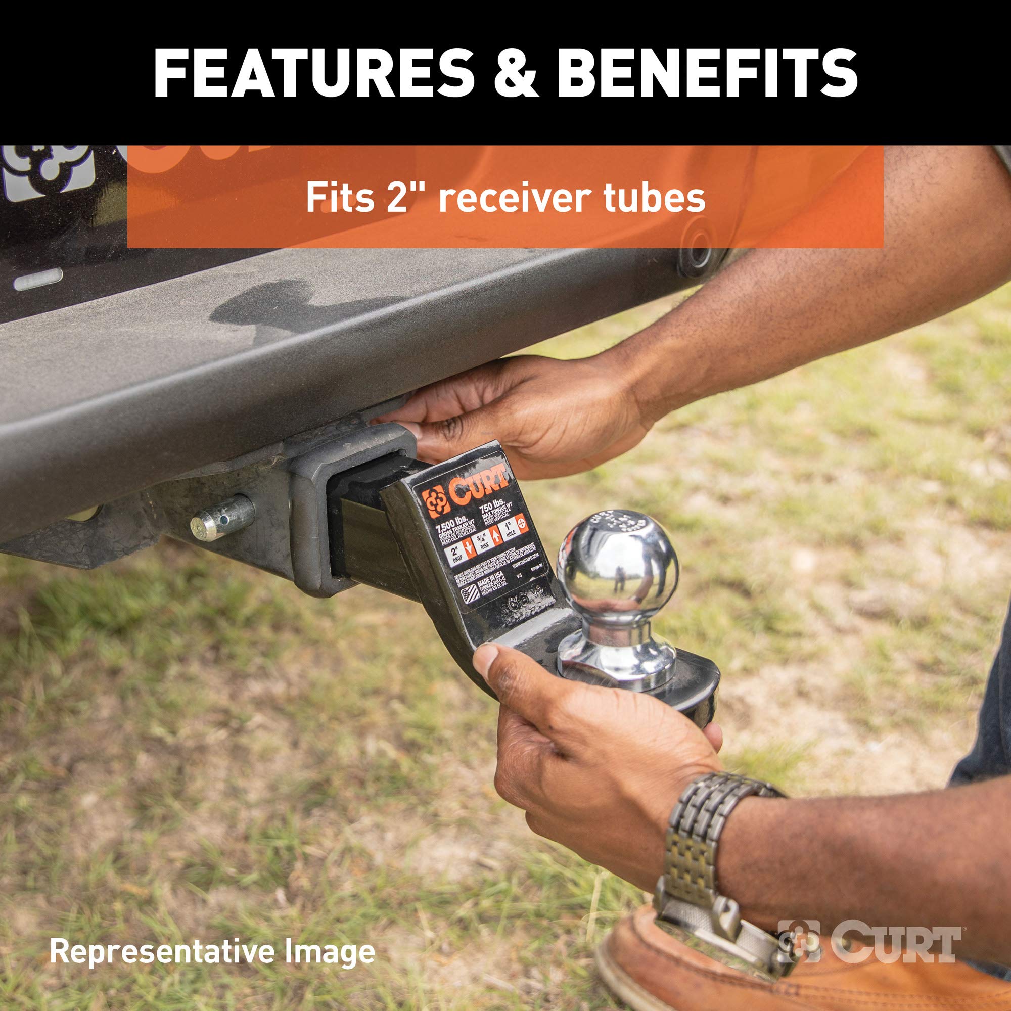 CURT Class 3 Trailer Hitch Ball Mount - 7500 lbs Capacity