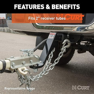 Curt 45064 Lifted Truck Trailer Hitch Mount with 2-Inch Ball & Pin, Fits 2-in Receiver, 7,500 lbs, 6-Inch Drop, Black