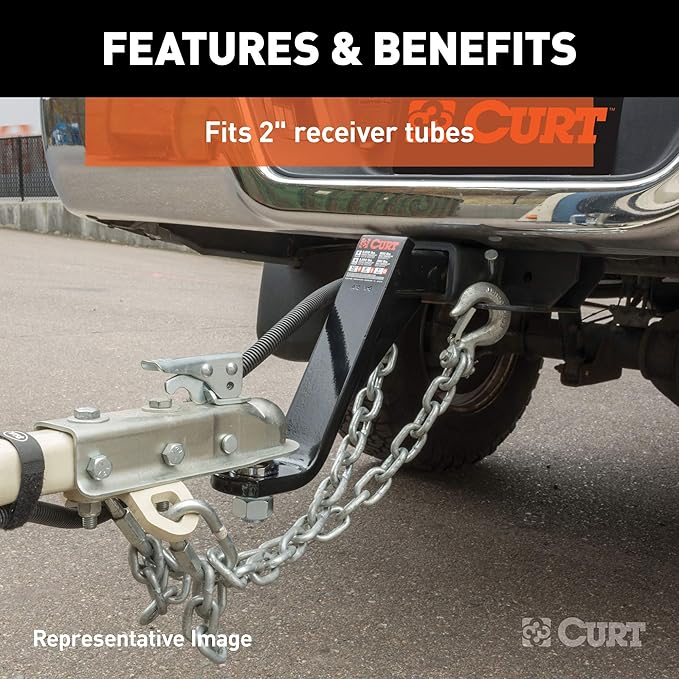 CURT 45065 Lifted Truck Trailer Hitch Mount with 2-5/16-Inch Ball & Pin, Fits 2-Inch Receiver, 7,500 lbs, 6-Inch Drop