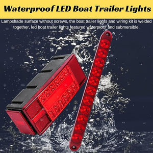 Boat Trailer Lights Kit, Submersible Trailer Light LED Kit with 25FT Wiring Harness Marker Lights Light Bar for 12V Boat Truck RV Over 80 Inch