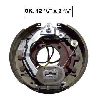 TruRyde TRP 8K 12 1/4"X3 3/8" Right Hand Self-Adjusting Electric Brake Assemblies BK-8KE-02